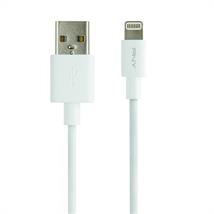 Lightning Sync & Ladekabel 3m, hvit PNY ladekabel for iPhone og iPad 