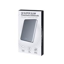 QI Super Slim Powerbank 5000mAh Sort 