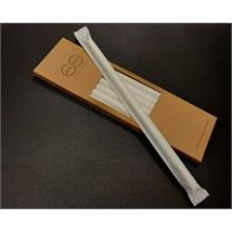 Papirsugerør hvite 8 mm x 205 mm Sugerør singlepakket | 500 stk pr pakke 