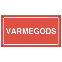 Varseletikett "VARMEGODS"  (500) 110 x 55 mm 