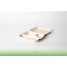 NoiBio matboks bagasse 3-rom 23 x 20,5 x 6,75 cm | 200 stk pr eske 