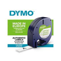 Tape DYMO LetraTAG 12mm papir sort/hvit Tape for DYMO LetraTag merkemaskiner 