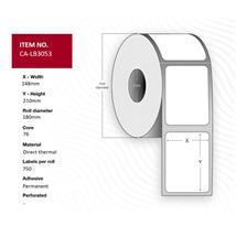 Termoetikett 148x210 mm kjerne 76mm (6) Permanent lim | 750 pr. rull 