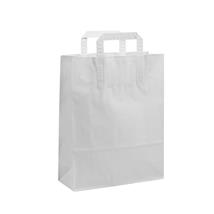 Topcraft ® papirpose med flate håndtak 260 x 100 x 330 mm | 80 gr | hvit kraft 