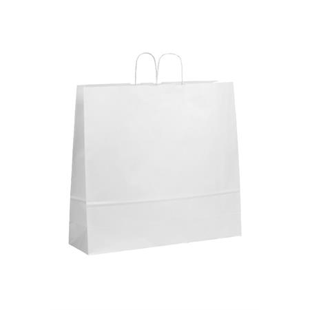 Toptwist® papirpose med tvinnede håndtak 540 x 150 x 490 mm | 110 gr | hvit. 