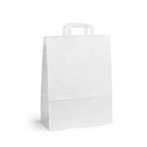 Topcraft ® papirpose med flate håndtak 320 x 140 x 420 mm | 80 gr | hvit kraft 