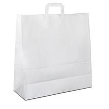 Topcraft ® papirpose med flate håndtak 400 x 160 x 450 mm | 100 gr | hvit kraft 