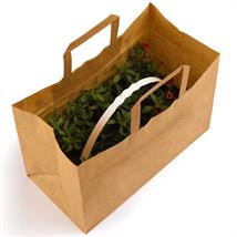 Topcraft ® papirpose med flate håndtak 340 x 175 x 245  mm | 80 gr | brun kraft 