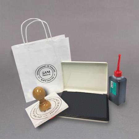 Stort stempel til papirposer matt papir 110 x 70 mm| Stempelpakke for papirposer 