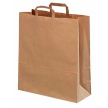 Topcraft ® papirpose med flate håndtak 450 x 170 x 480 mm | 100 gr | brun kraft 