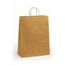 Toptwist® papirpose med tvinnede håndtak 320 x 140 x 420 mm | 100 gr | brun kraft 