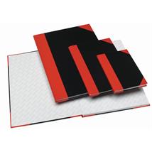 Kinabok A4 96 blad linjer sort/rød Notatbok | Kinabok 