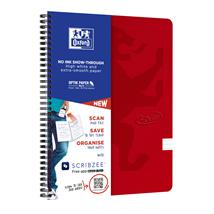 Notatbok OXFORD Touch A4+ 90g rød linjer 